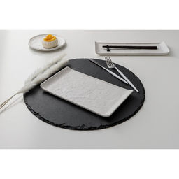 Блюдо для подачи Magistro Slate, 26,5×15 см, фарфор, белое