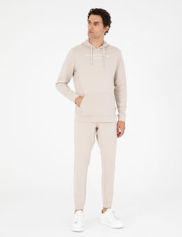 Bej Jogger Fit Pa_as_ Lastikli Pamuk Kar___ml_ E_ofman Alt_