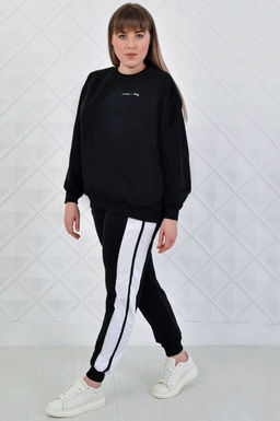 Арт. 2328 Костюм с брюками женский 50-58 (5 шт) Цвет:верх-черный, низ-черный, бордовый - Калинка фото 2