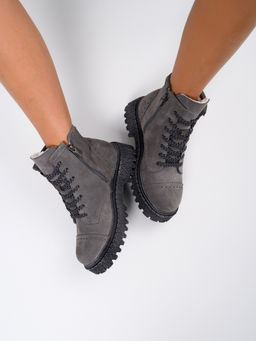 Ботинки 319.22511gr.Серый замок замша/Мех