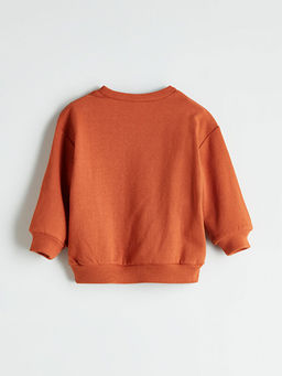 Bisiklet Yaka Bask?l? Erkek ?ocuk Sweatshirt