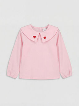 Kalp Nak??l? K?z ?ocuk Penye Ti??rt