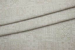 Полулен жаккард Египет цв.бежево-серый, ш.1.55м, лен-42%, хлопок-58%, 180гр/м.кв - Купава фото 5