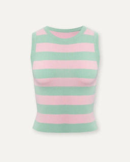 Топ в зелено-розовую полоску - Incity фото 2