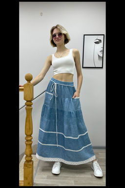 70% лен+30% хлопок ЯРУСНАЯ юбка - Новый лен фото 2