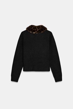 CARDIGAN WITH FAUX FUR COLLAR - Zara фото 6