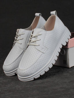 03-PDD161-5 GRAY/LT. BLUE Полуботинки женские (натуральная кожа)