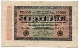 Банкнота 20000 марок 1923 года Германия