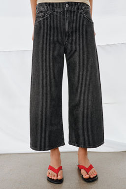 JEANS ZW COLLECTION CULOTTE TIRO MEDIO RAYAS / Negro - Zara фото 2