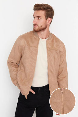 TRENDYOL MAN Camel Regular Fit Fermuarl? Suet Mont TMNAW22MO0123