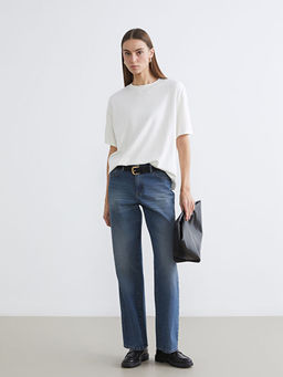 Bisiklet Yaka Oversize Kad?n Ti??rt