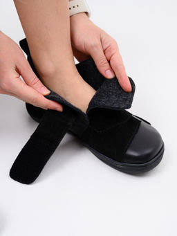 Ботинки женские демисезонные черные 206.NATAbl.Черная кожа+черная замша/Байка