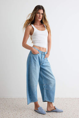Mavi Y_ksek Bel D_k_ml_ Barrel Jeans TWOSS26JE00371 - Trendyolmilla фото 2