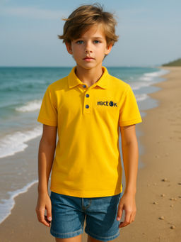 Футболка поло желтая Все ок