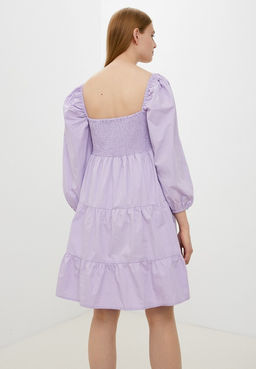 Хлопковое платье с пышными рукавами - Incity фото 8