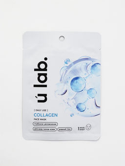 Цена за 3 шт. Маска для лица тканевая с экстрактом морского коллагена, увлажняющая, ULAB