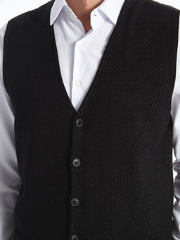 Standart Kal?p V Yaka Erkek Triko Yelek - Waikiki фото 5