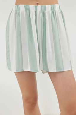 Trendyolmilla Pembe Cizgili Ip Ask?l? Viskon Sortlu Dokuma Pijama Tak?m? THMSS23PT00225 фото 17