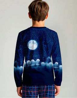 Пижама "Снежные Забавы",синий