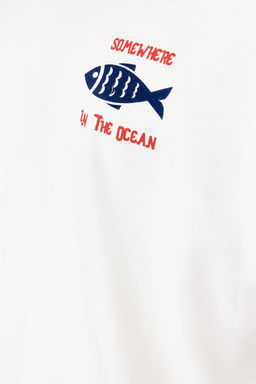 Ekru Oversize/Genis Kesim %100 T-Shirt TMNSS22TS0318