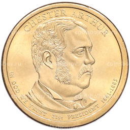 Монета 1 доллар 2012 года (Р) США 21-й президент США Честер Артур