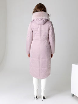 Не продается на маркетплейсах! 23402 Пальто серо-розовый - Dizzyway фото 3