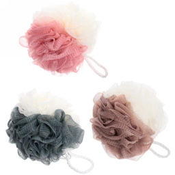 Цена за 3 шт. Мочалка для тела полипропиленовая "Ultramarine - Шарм", микс три цвета, 60грамм