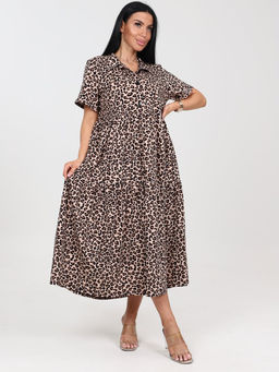 362 ПЛАТЬЕ ЖЕНСКОЕ (Бежевый леопард) - А-дина фото 2