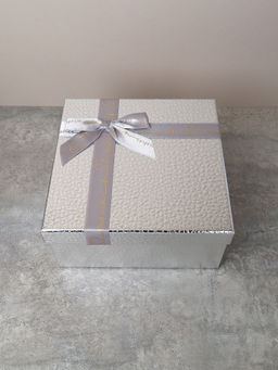 Коробка подарочная квадратная 3 штуки 19х19 см / 3403-A22-S /уп 36/серебро - ГалеонТрейд фото 3