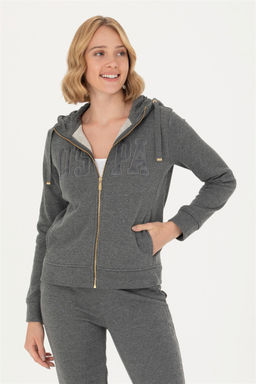 Женская базовая толстовка с капюшоном антрацитового меланжа Неожиданная скидка в корзине - U.s. polo assn фото 3