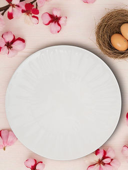 Тарелка закусочная, 20,5 см, фарфор P, белая, Волны, Floral