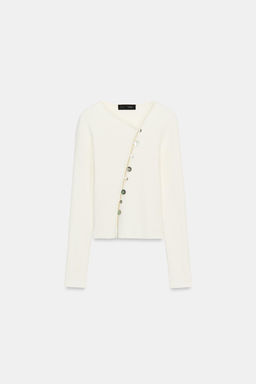 CHAQUETA PUNTO CIERRE ASIM?TRICO / crudo-blanco - Zara фото 4