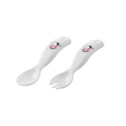 Набор для кормления ложка и вилка 6+, Розовая корова 7123312