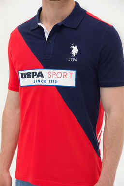 Мужская красная футболка с воротником-поло - U.s. polo assn фото 7