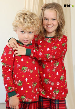 Новогодняя  - детская пижама теплая