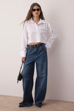 Beyaz Regular Manset Detayl? Dokuma Gomlek TWOAW26GO00005 - Trendyolmilla фото 2