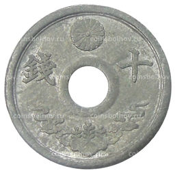 Монета 5 сен 1944 года Япония