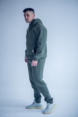 Костюм утепленный футер 3-нитка начес , хаки 265 - Knitka wear фото 6