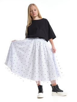 Юбка пачка длинная из фатина 22-7608 черный/зол. звезды - Mini maxi фото 6