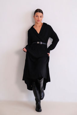 Martichelli Платье чёрное с юбкой-плиссе  фото 3