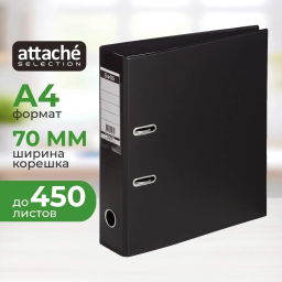 Папка-регистратор Strong Line 70мм, черный, ПБП2, карм.кор - Attache фото 2