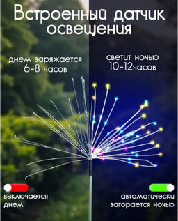 Светильник уличный на солнечной батарее Aopen Одуванчик Фейерверк 95 см  фото 7