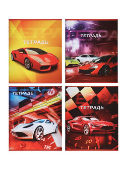 Комплект тетрадей, 48 листов в клетку, Calligrata «Авто», серые листы, 5 штук