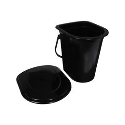 Ведро - туалет, h=39 см, 17 л, съёмный стульчак, чёрное