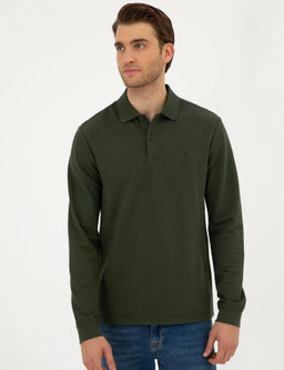 Koyu Ye_il Slim Fit Basic Sweatshirt - Pierre cardin фото 3