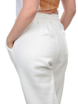 M049 WHITE Брюки спортивные женские на флисе (100% хлопок) 7986 - Фабричный китай фото 14