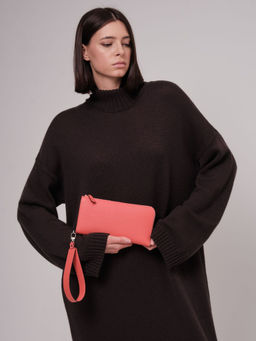 Клатч кожаный Azaro 30647 розовый тюльпан