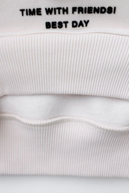 FLOCKED SLOGAN TULLE SWEATSHIRT - Zara фото 4