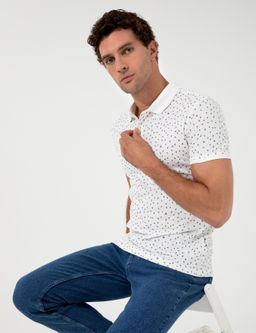 Белая футболка с воротником поло - Cacharel фото 4