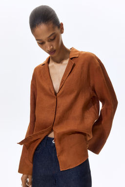 Camisa oversize de lino - H&m фото 4